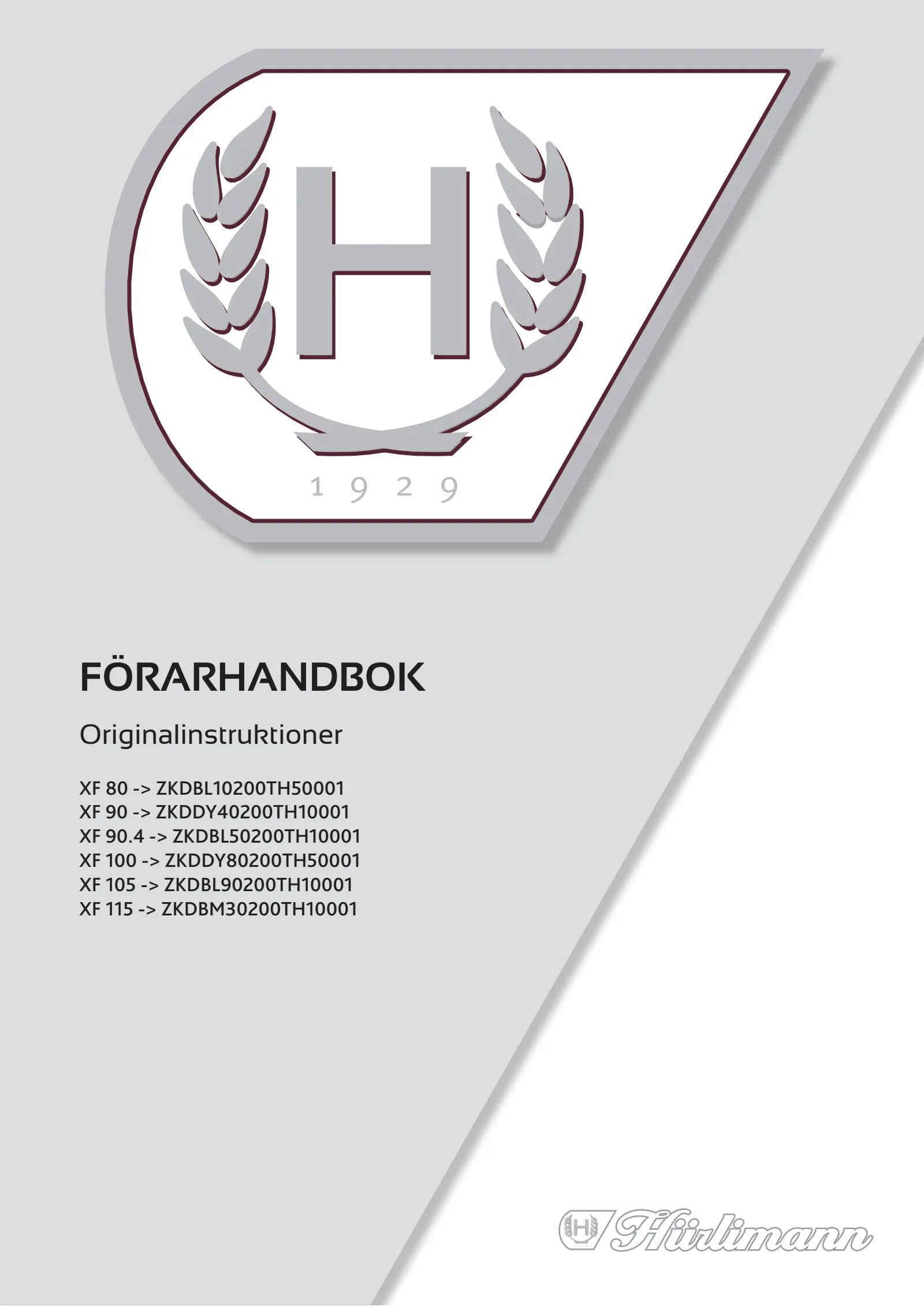 Förarhandbok: XF 80 → ZKDBL10200TH50001