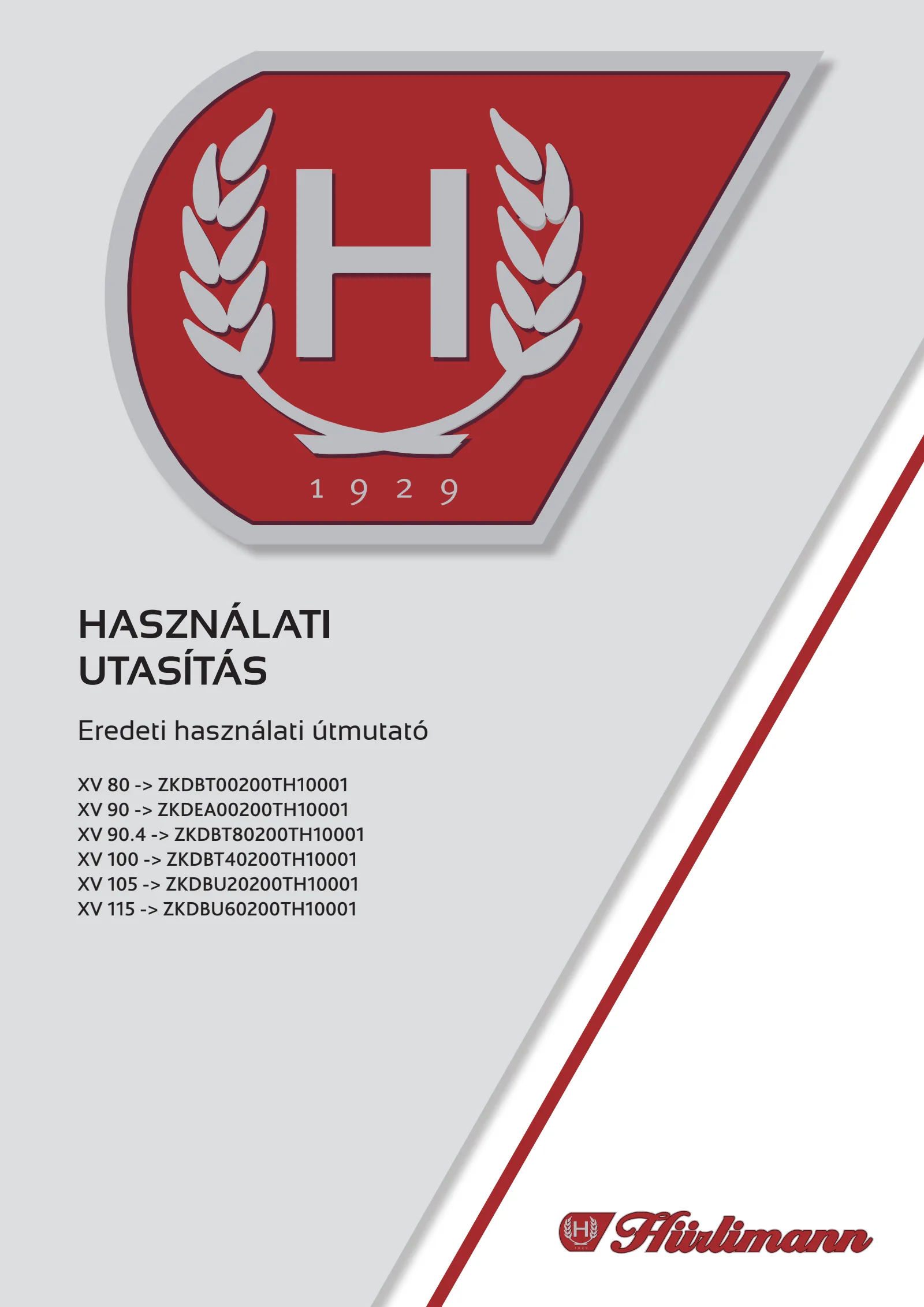Használati utasítás: XV 80 → ZKDBT00200TH10001