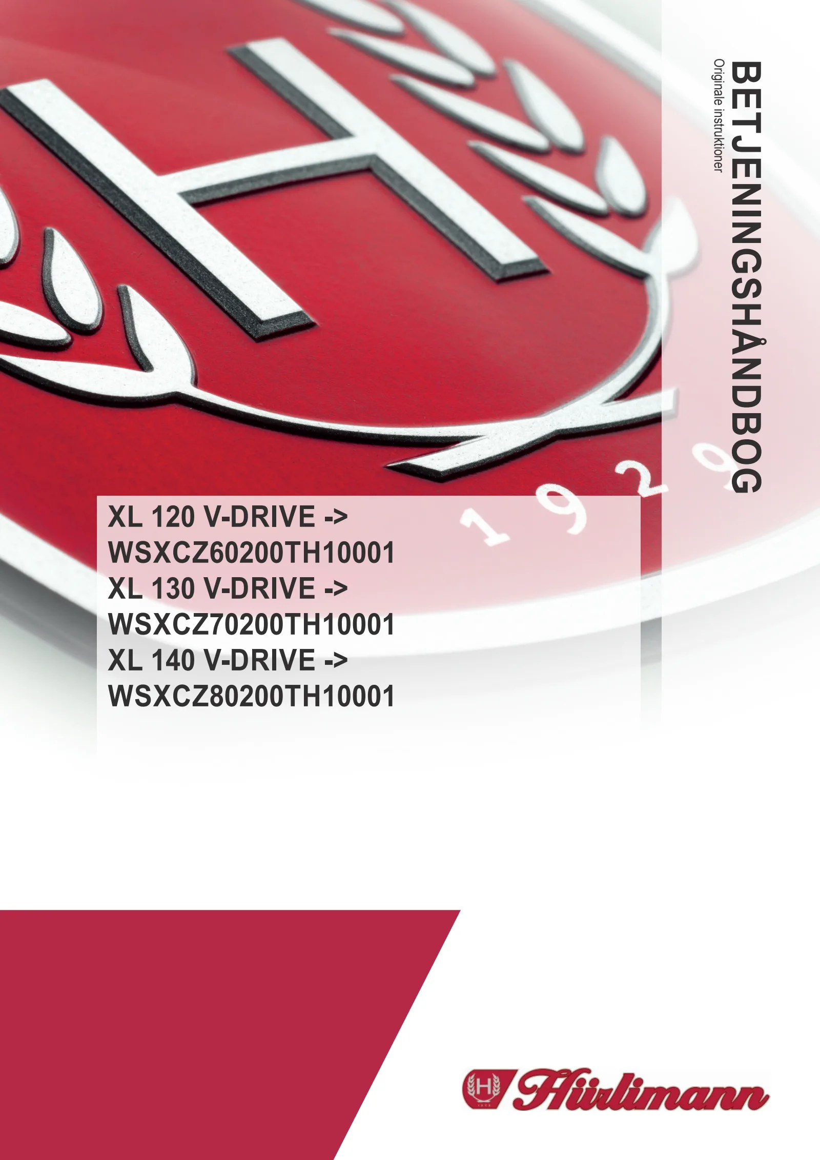 Betjeningshåndbog: XL 120 V-Drive → WSXCZ60200TH50001