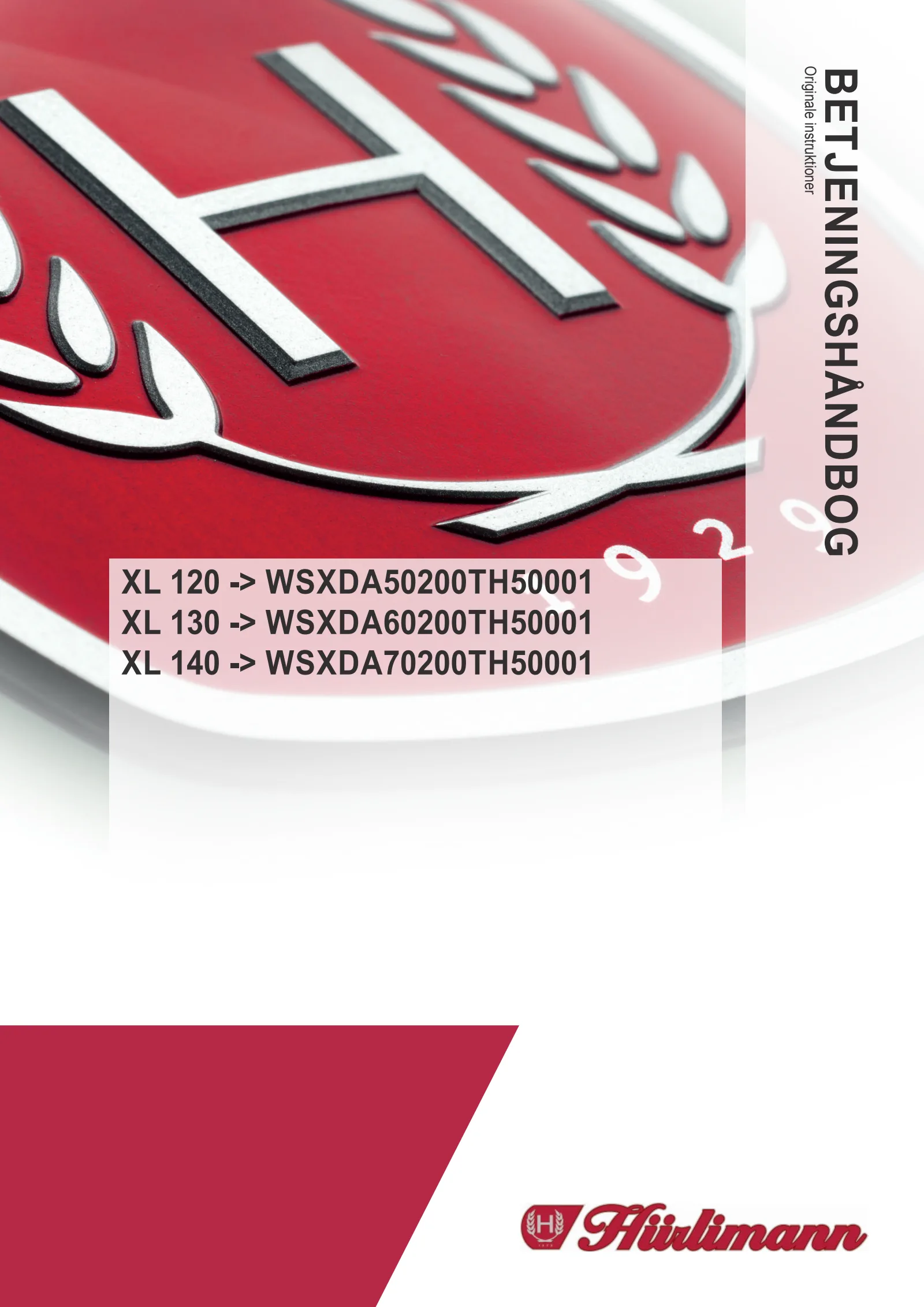 Betjeningshåndbog: XL 120 → WSXDA50200TH50001