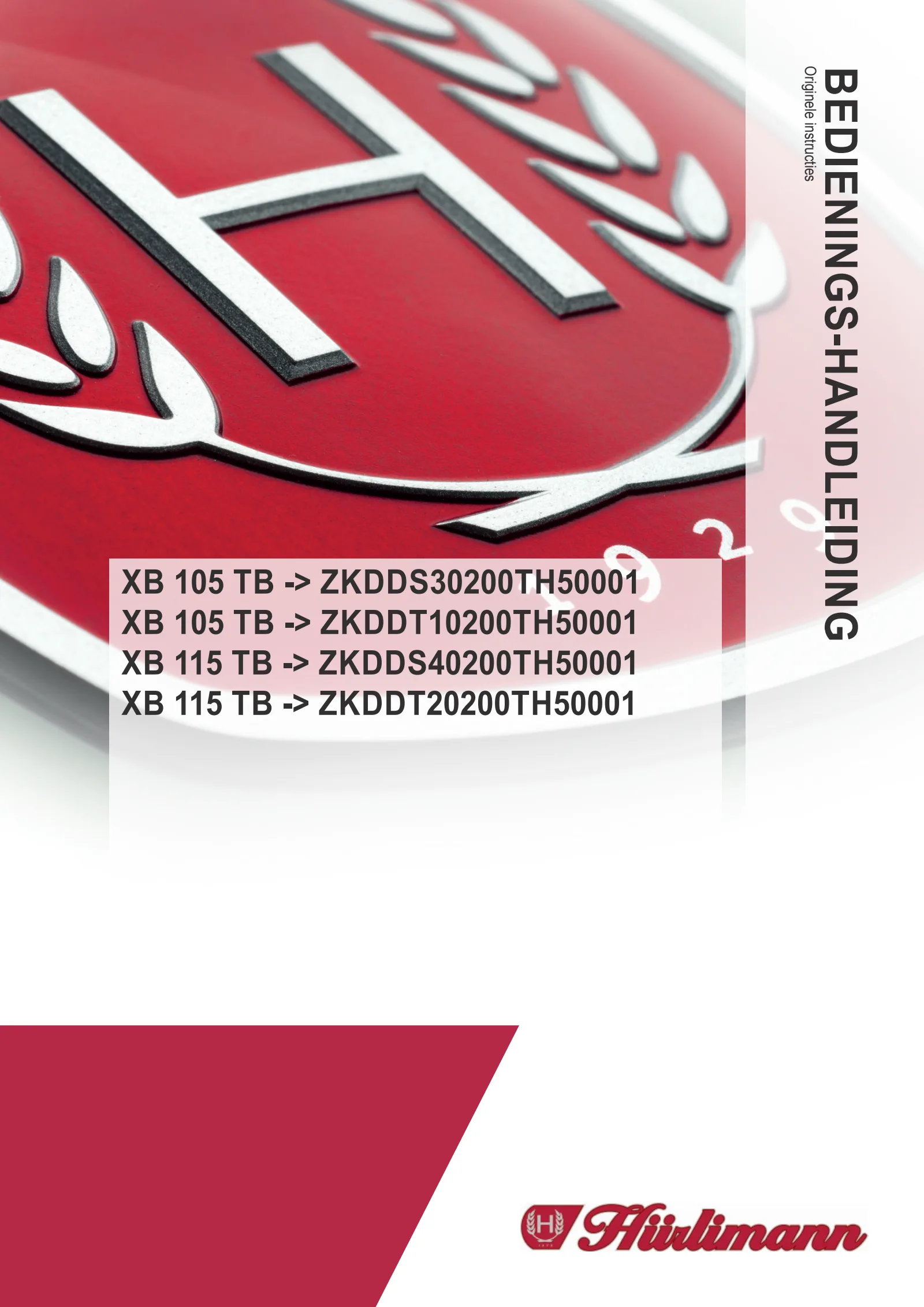 Bedieningshandleiding: XB 105 TB → ZKDDS30200TH50001