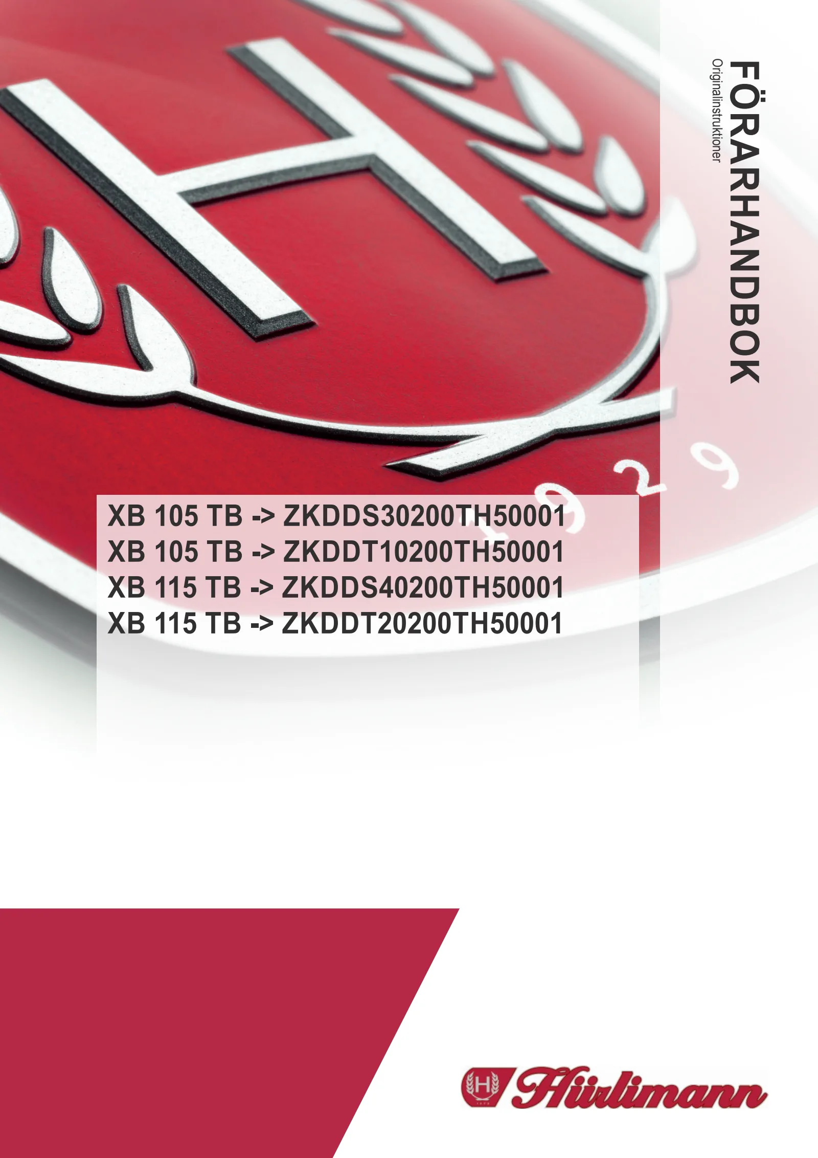 Förarhandbok: XB 105 TB → ZKDDS30200TH50001