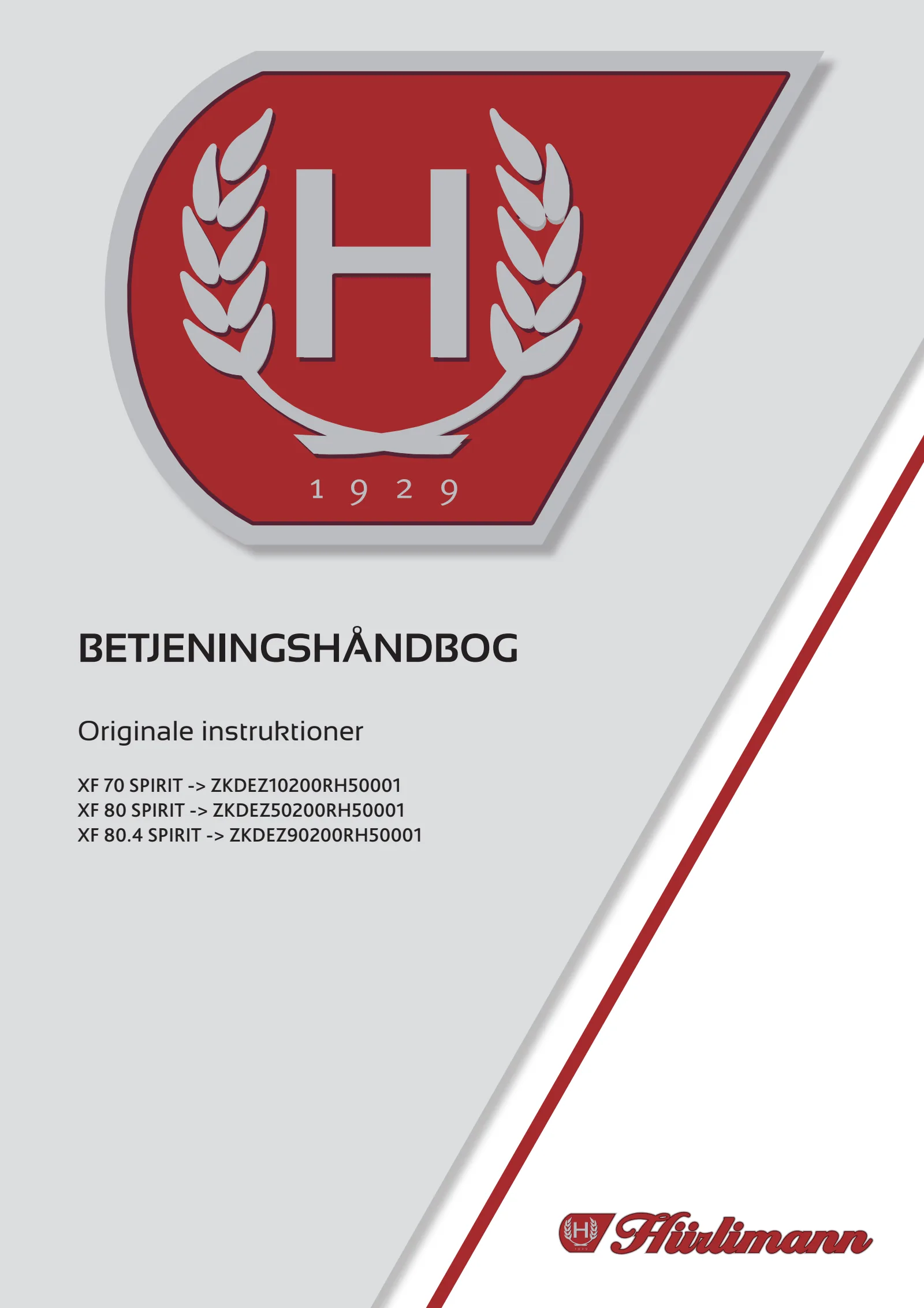 Betjeningshåndbog: XF 70 SPIRIT → ZKDEZ10200RH50001