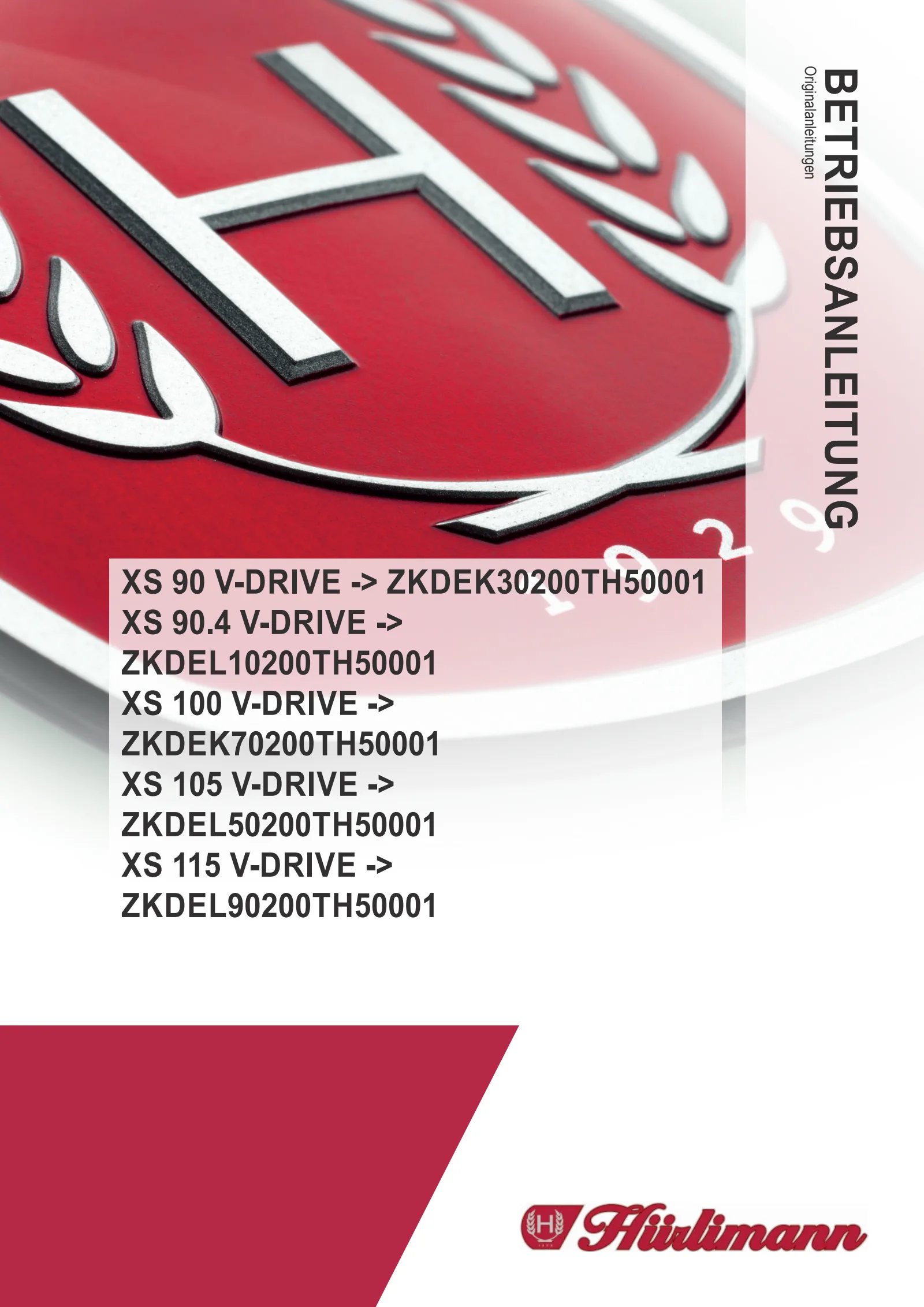 Betriebsanleitung: XS 90 V-DRIVE → ZKDEK30200TH50001