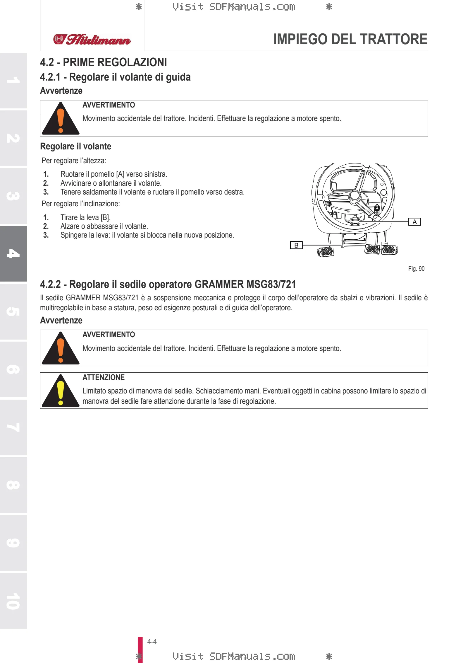 Manuale operatore: XA 70 TRADITION → ZKDFX30200TH50001 – sample manual page 1