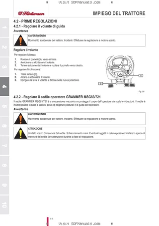 Manuale operatore: XA 70 TRADITION → ZKDFX30200TH50001 – sample manual page 1
