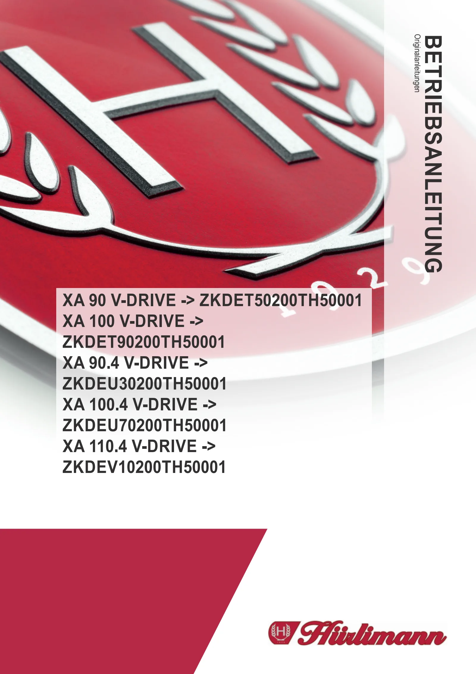 Betriebsanleitung: XA 90 V-DRIVE → ZKDET50200TH50001