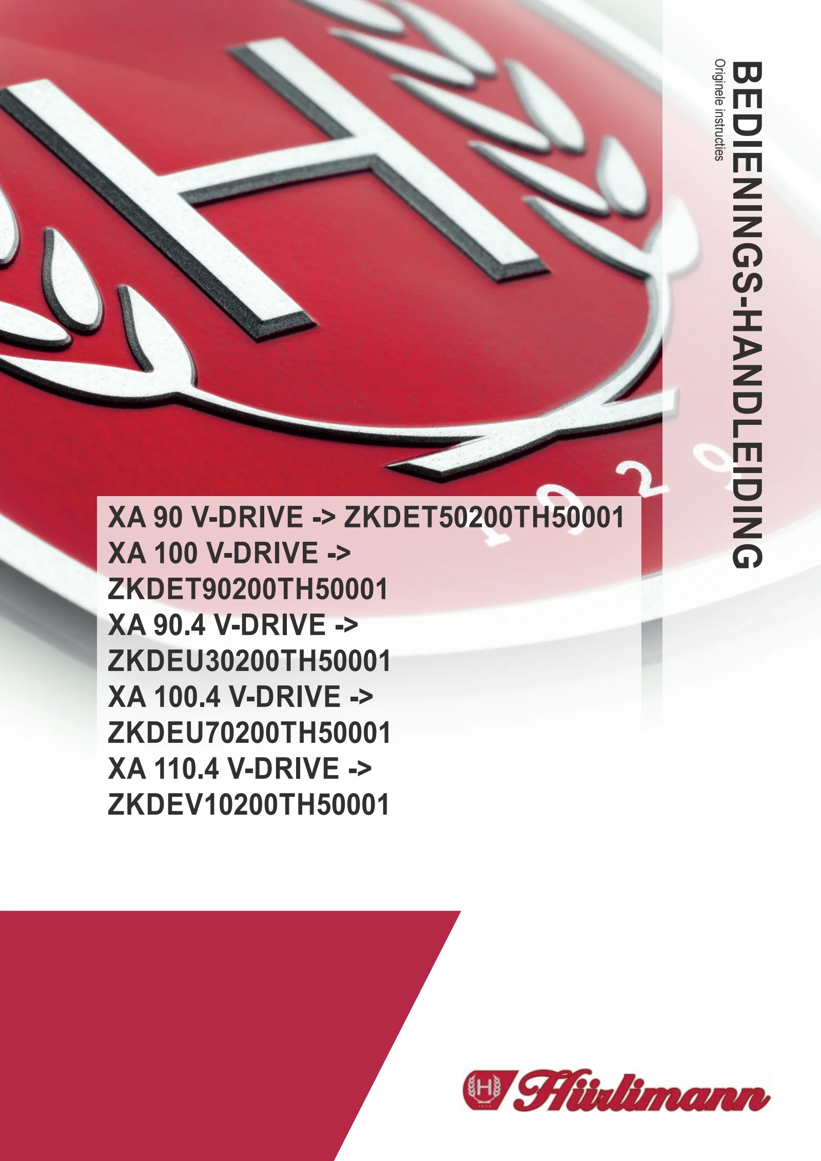 Bedieningshandleiding: XA 90 V-DRIVE → ZKDET50200TH50001