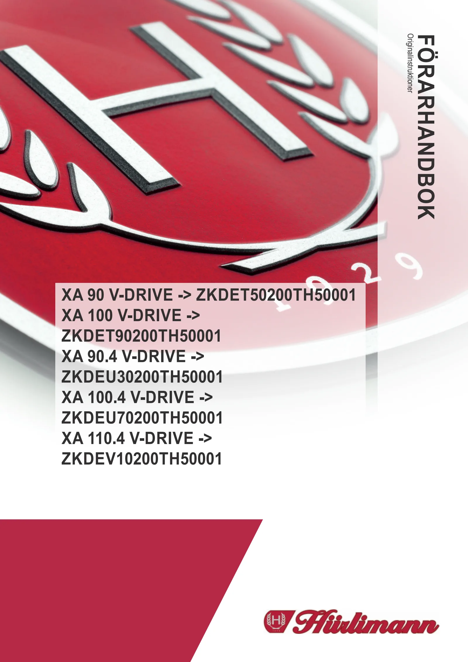 Förarhandbok: XA 90 V-DRIVE → ZKDET50200TH50001