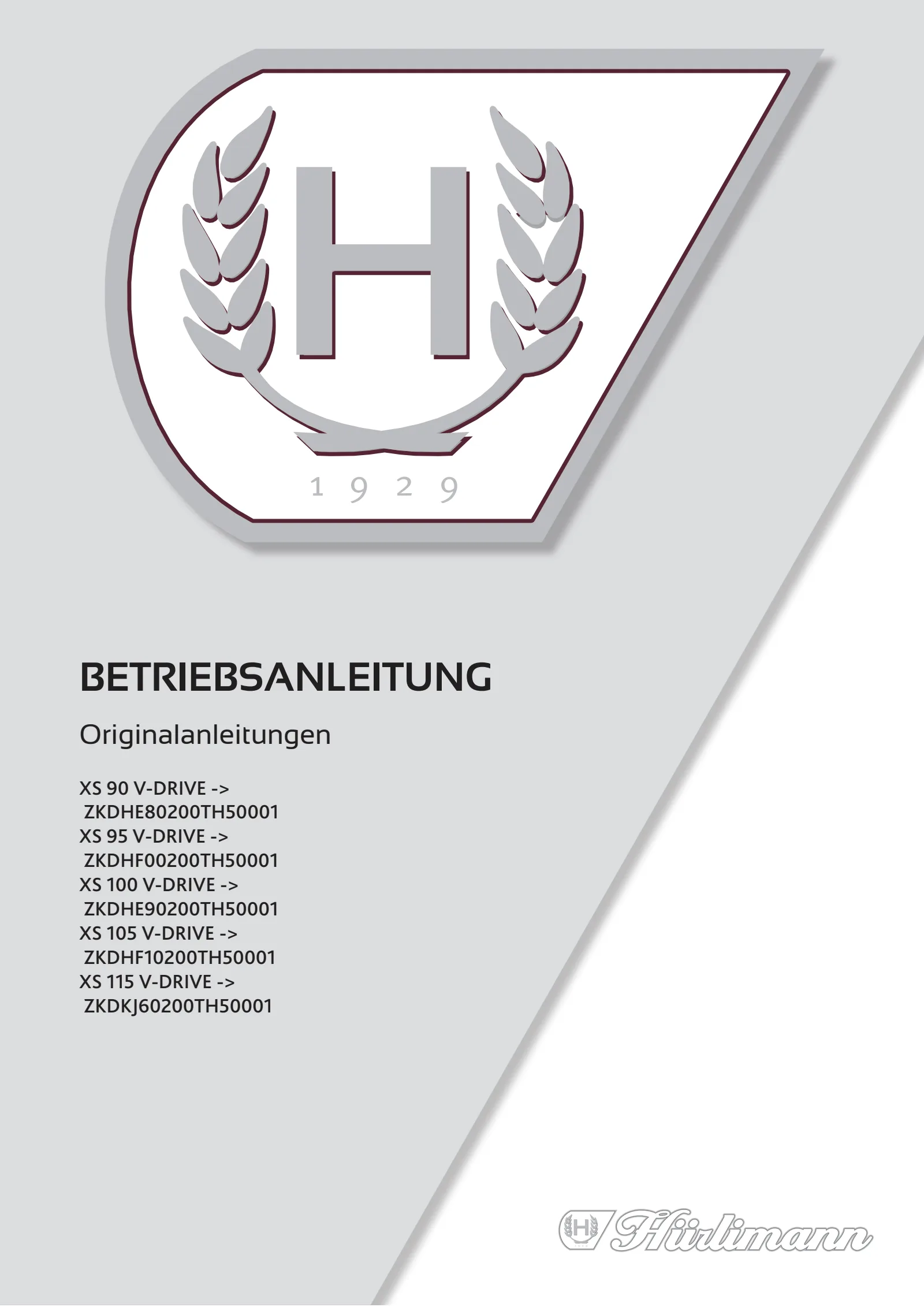 Betriebsanleitung: XS 90 V-DRIVE → ZKDHE80200TH50001