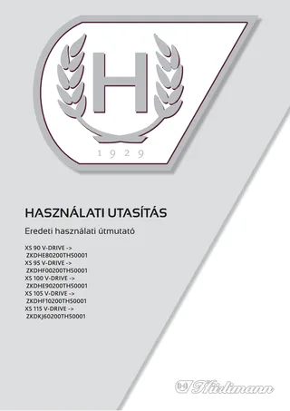 Használati utasítás: XS 90 V-DRIVE → ZKDHE80200TH50001 – manual cover