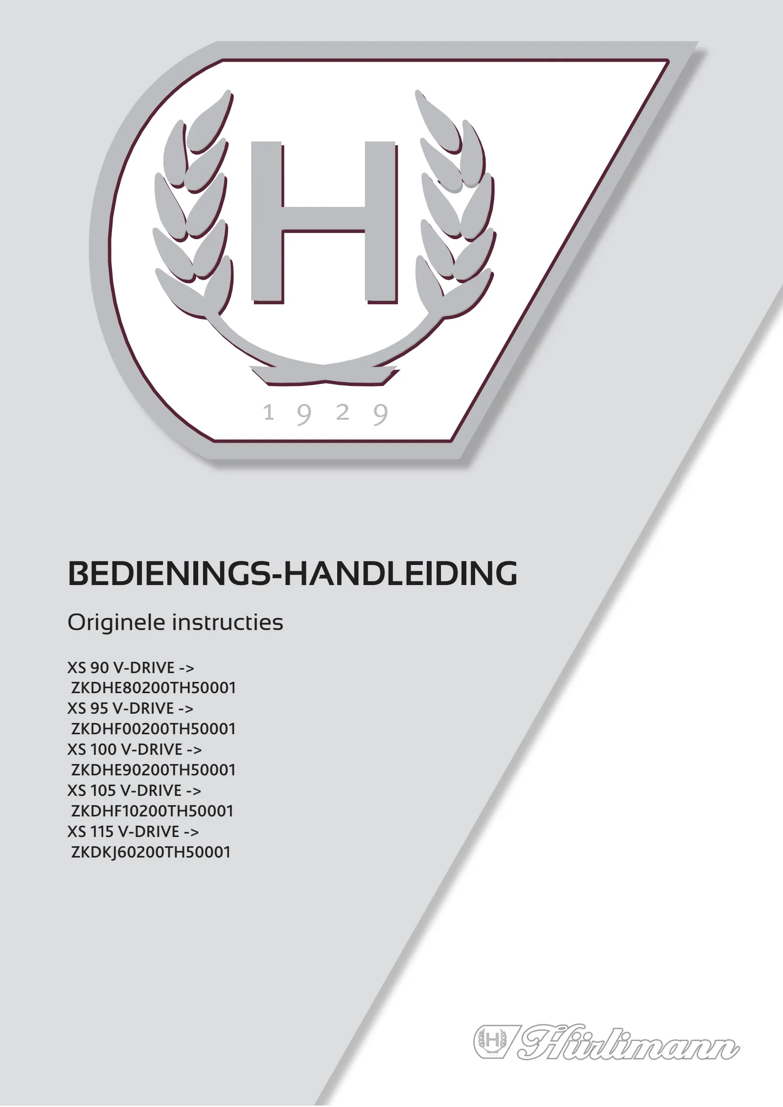Bedieningshandleiding: XS 90 V-DRIVE → ZKDHE80200TH50001