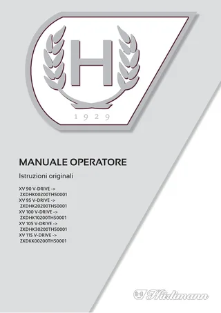Manuale operatore: XV 90 V-DRIVE → ZKDHK00200TH50001 – manual cover
