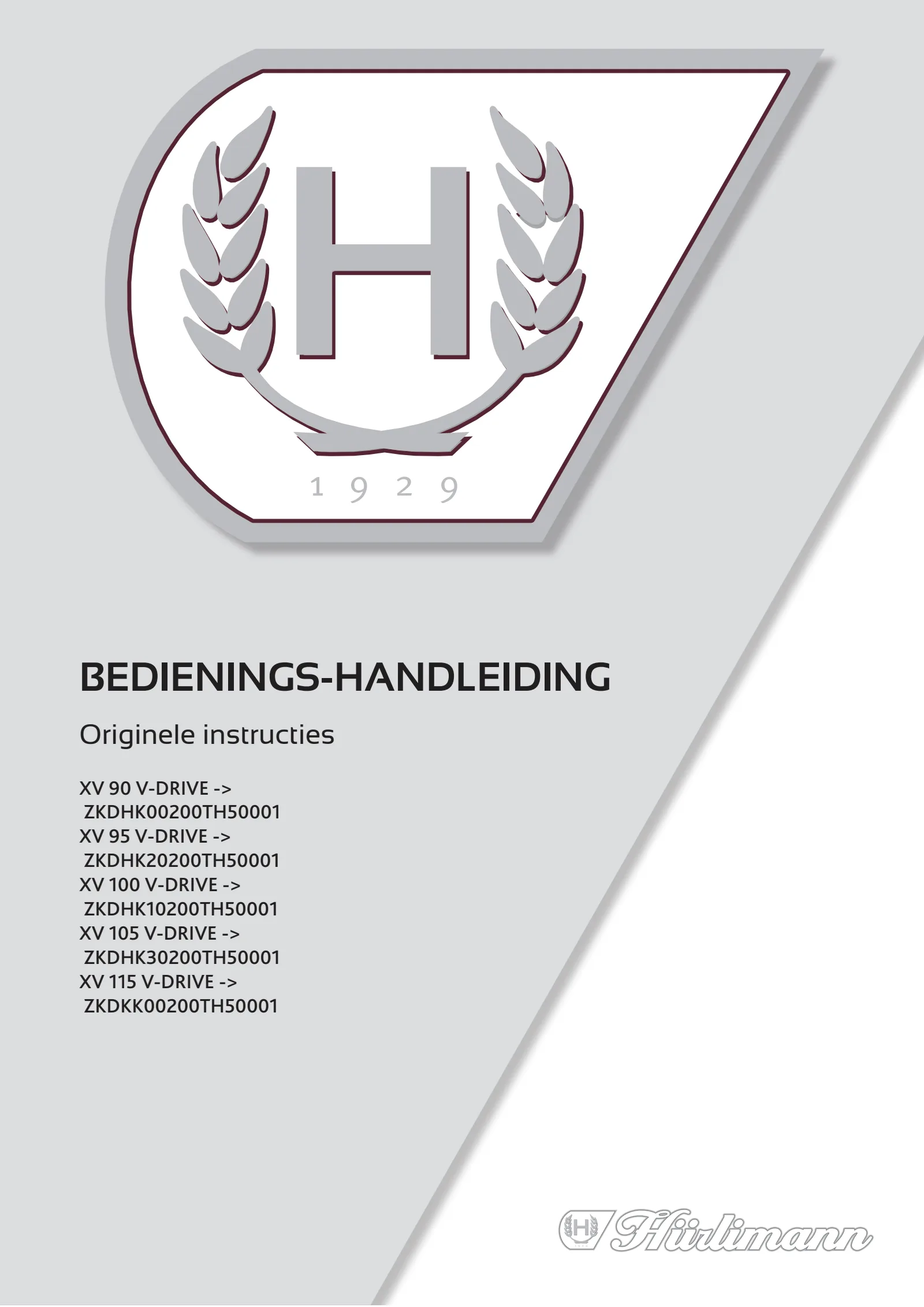 Bedieningshandleiding: XV 90 V-DRIVE → ZKDHK00200TH50001