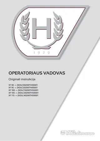 Operatoriaus vadovas: XF 90 → ZKDLC00200TH50001 – manual cover