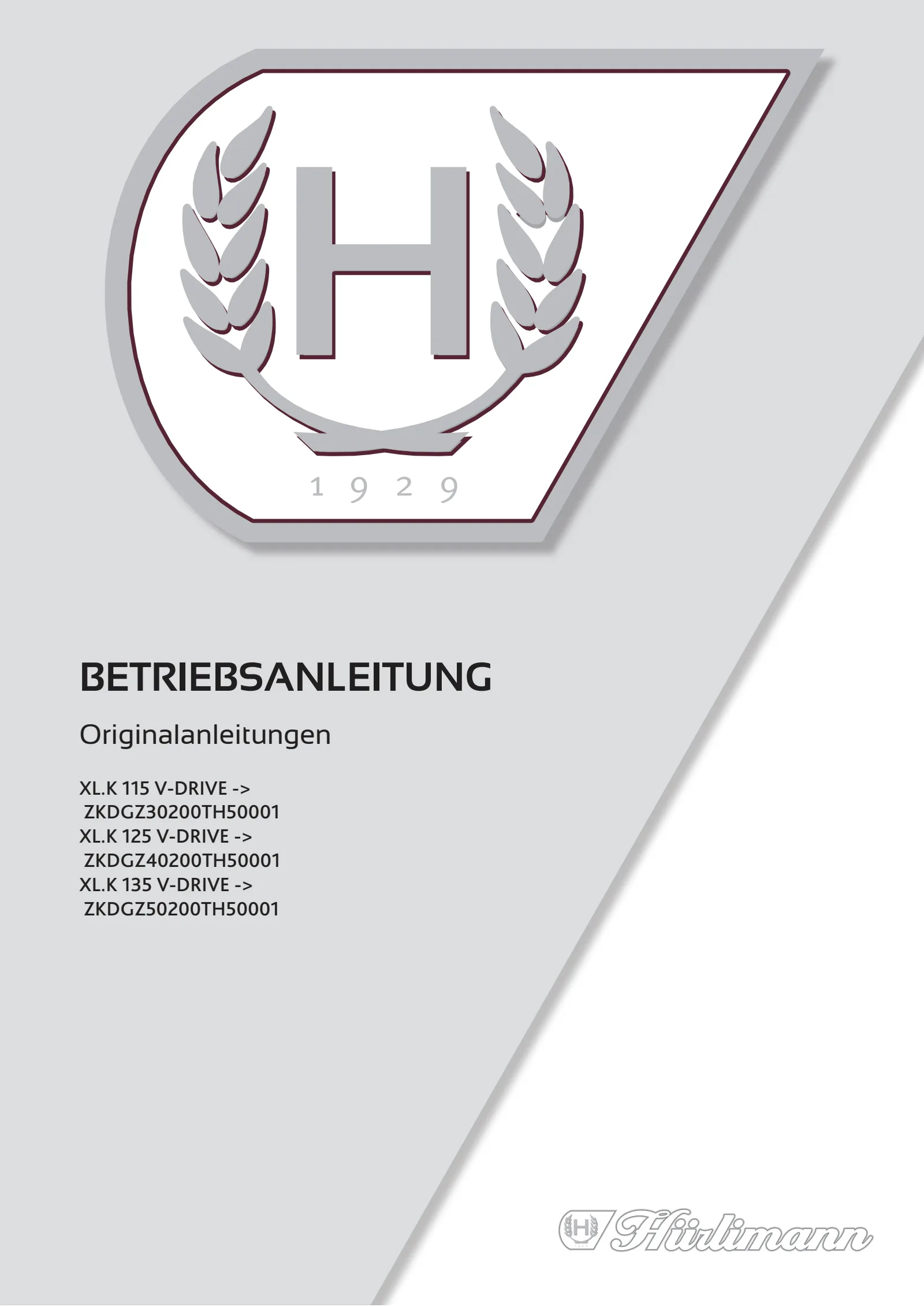 Betriebsanleitung: XL.K 115 V-DRIVE → ZKDGZ30200TH50001