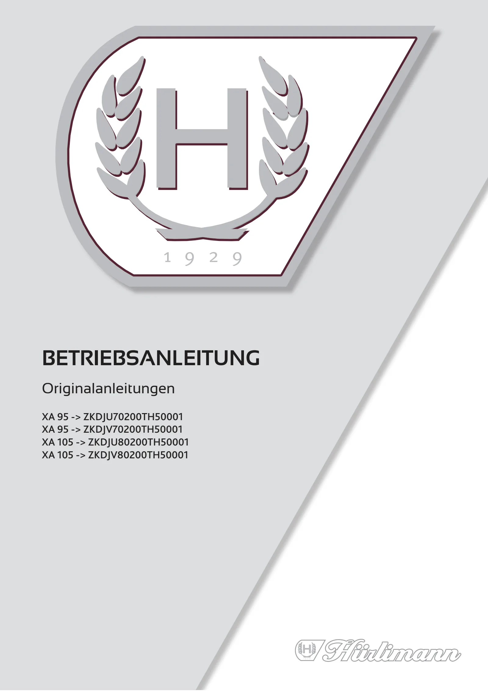 Betriebsanleitung: XA 95 → ZKDJU70200TH50001