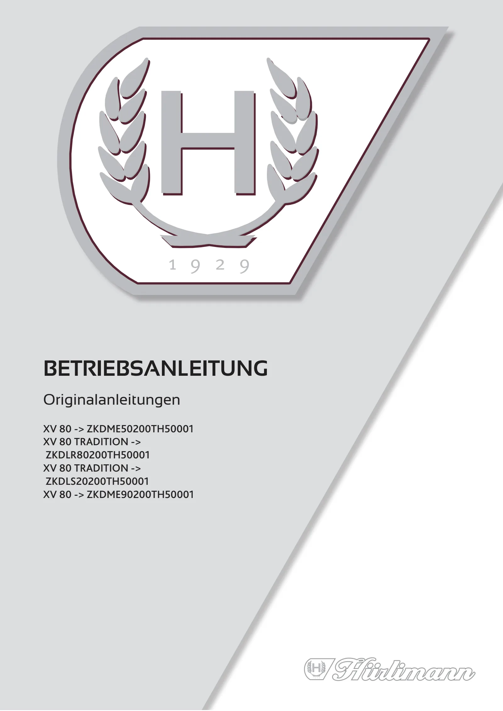 Betriebsanleitung: XV 80 → ZKDME50200TH50001