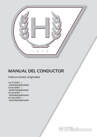 Manual del conductor: XA 70 SPIRIT → ZKDKF60200BH50001 – manual cover