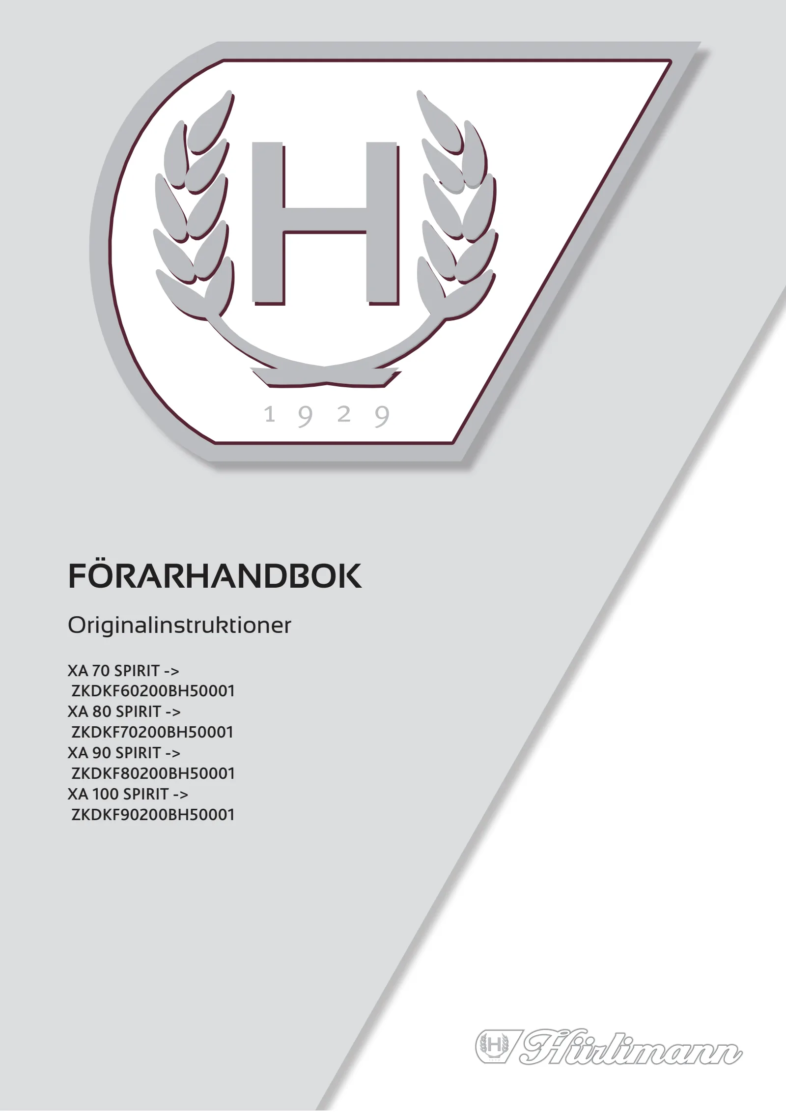 Förarhandbok: XA 70 SPIRIT → ZKDKF60200BH50001