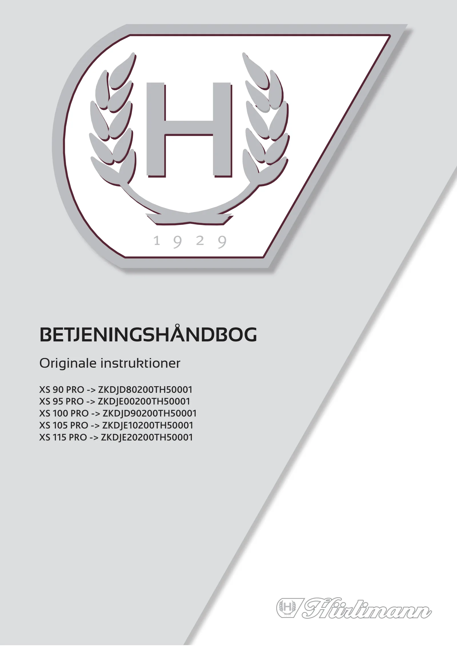 Betjeningshåndbog: XS 90 PRO → ZKDJD80200TH50001