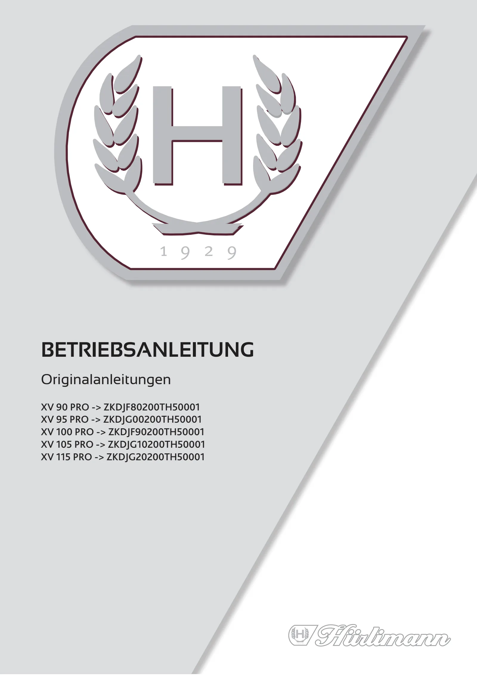 Betriebsanleitung: XV 90 PRO → ZKDJF80200TH50001