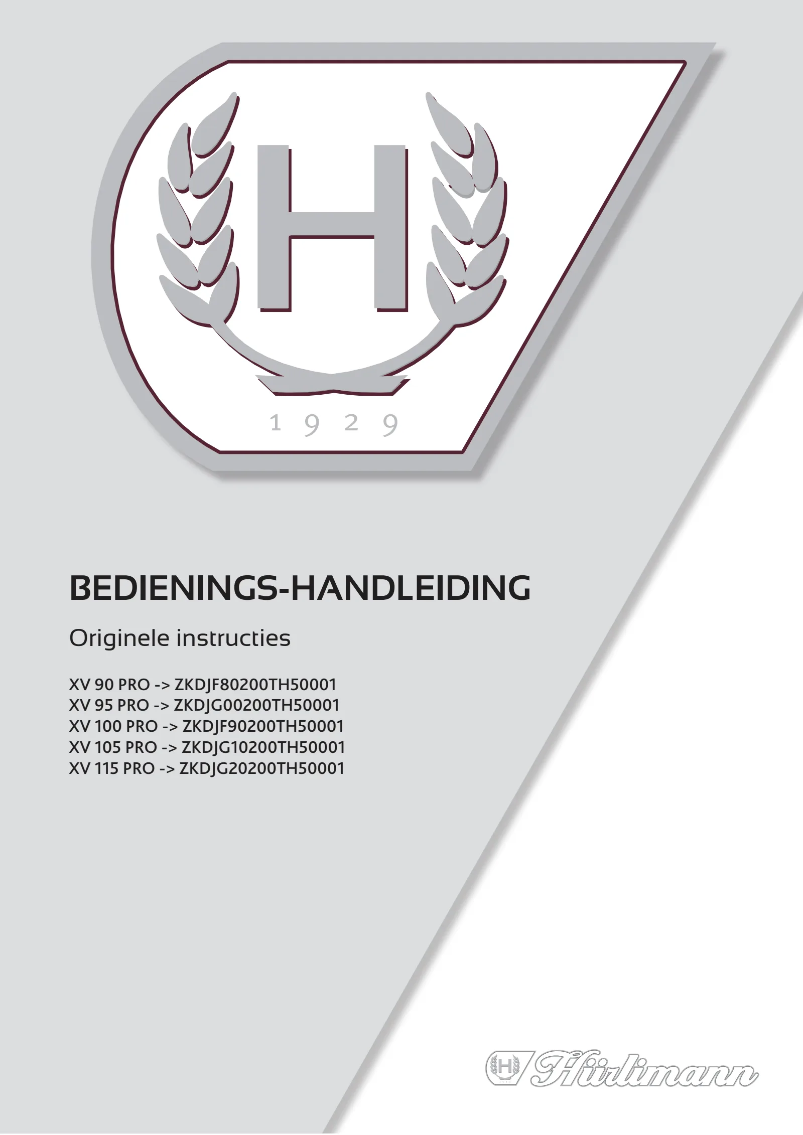 Bedieningshandleiding: XV 90 PRO → ZKDJF80200TH50001