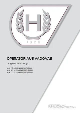 Operatoriaus vadovas: XL.K 115 → ZKDNB30200TH50001 – manual cover