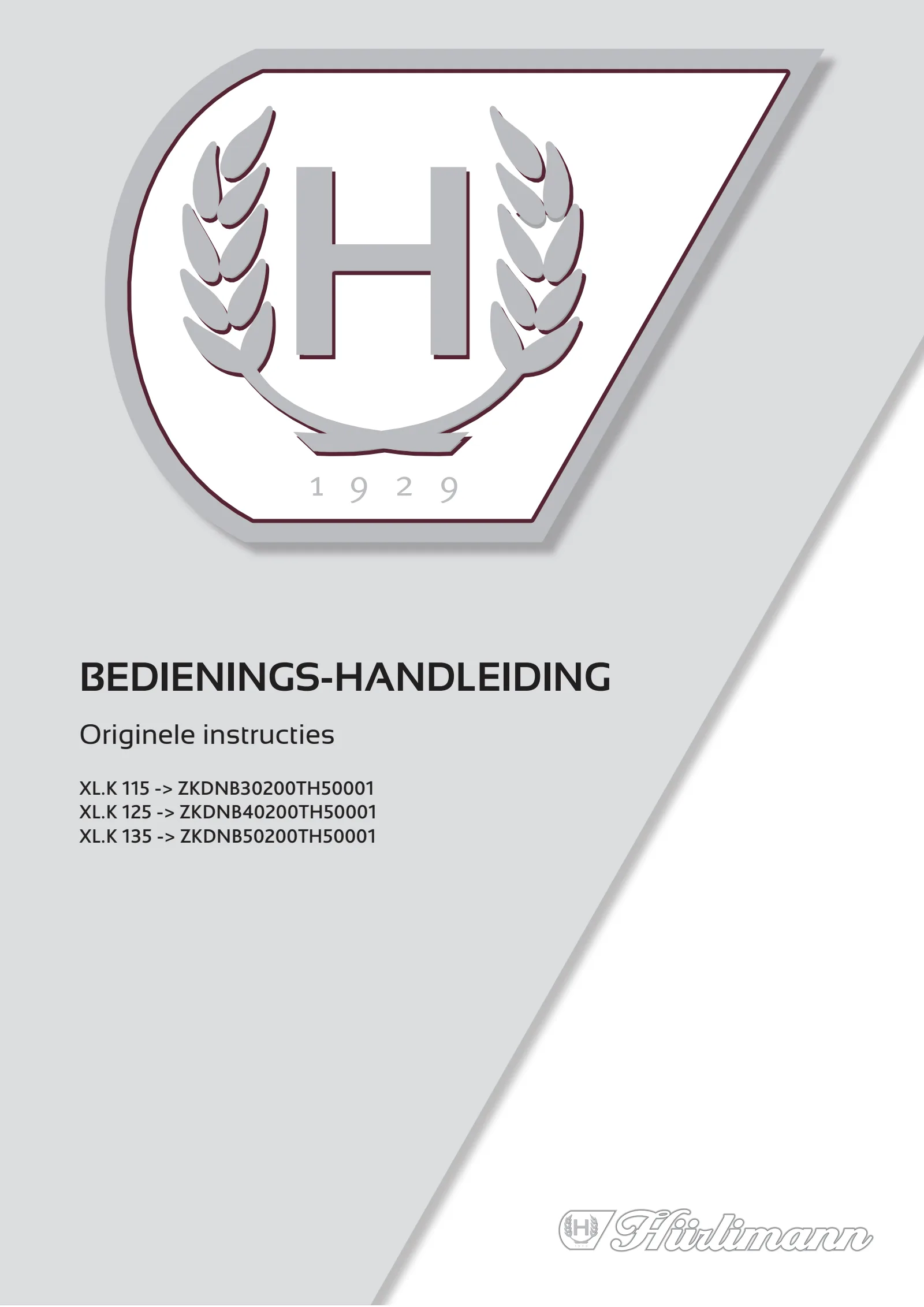 Bedieningshandleiding: XL.K 115 → ZKDNB30200TH50001