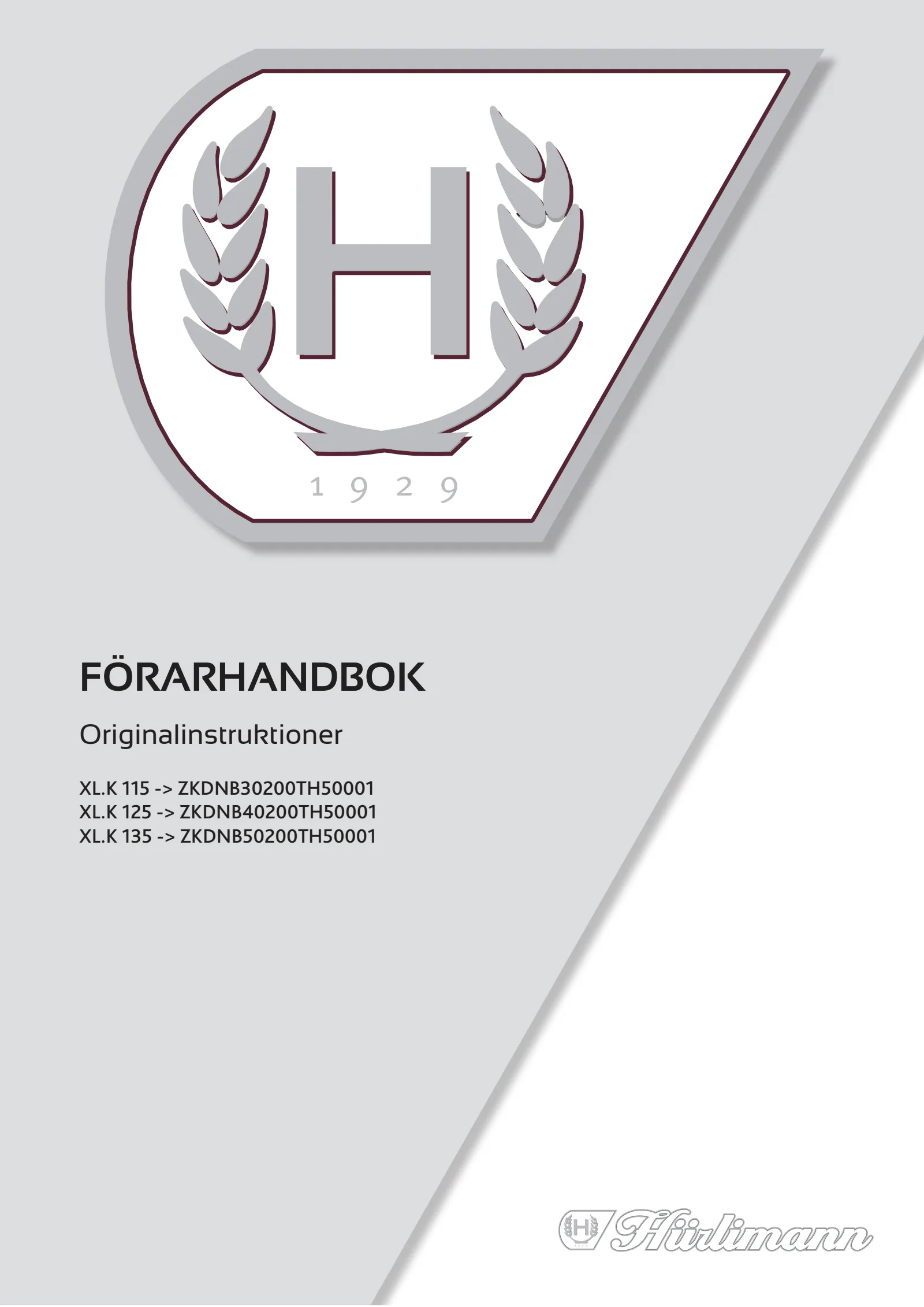 Förarhandbok: XL.K 115 → ZKDNB30200TH50001