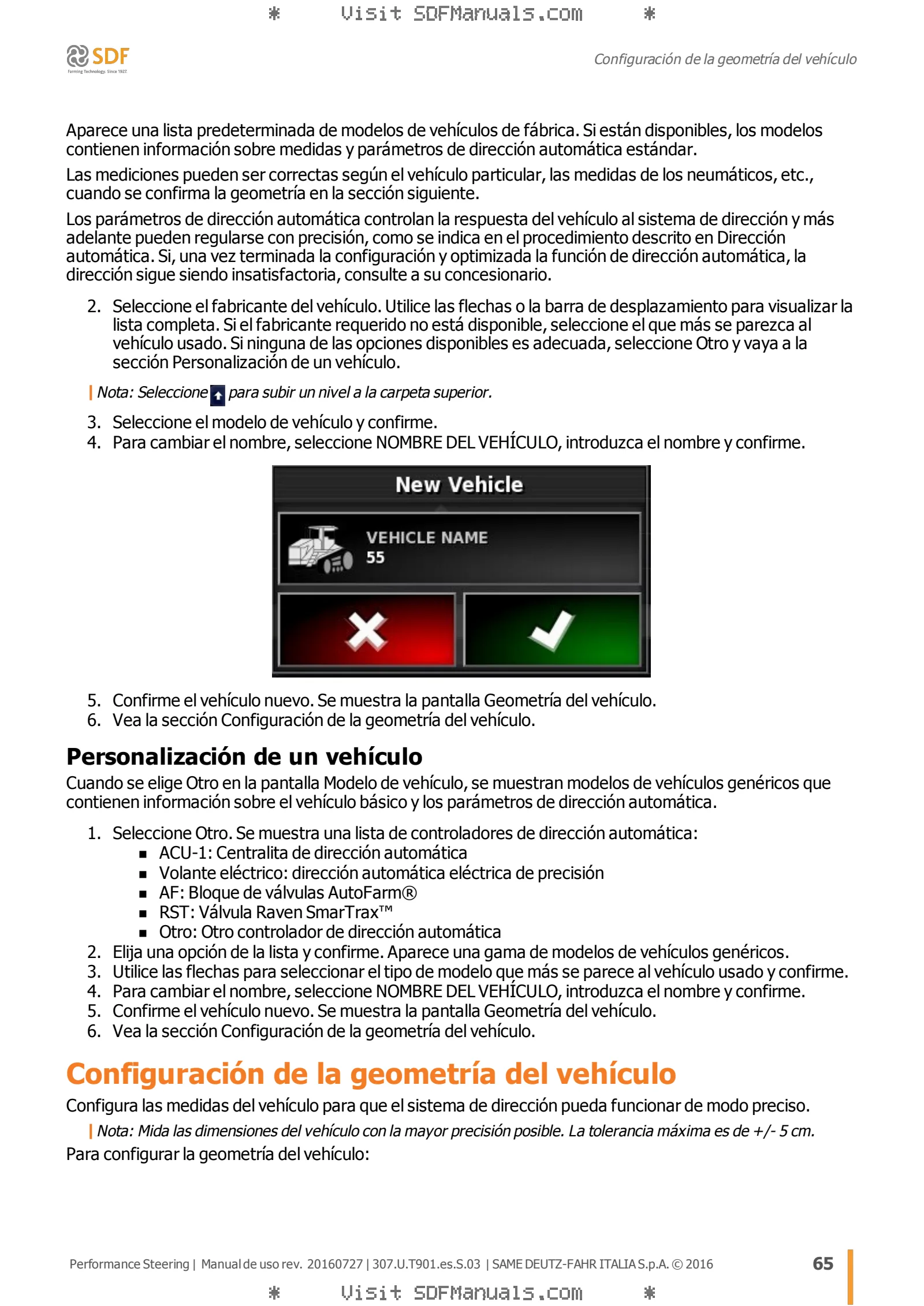 Manual del conductor: Performance Steering – sample manual page 2