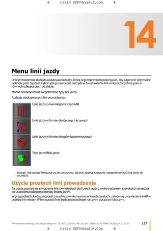 Instrukcja operatora: Performance Steering – sample manual page 4