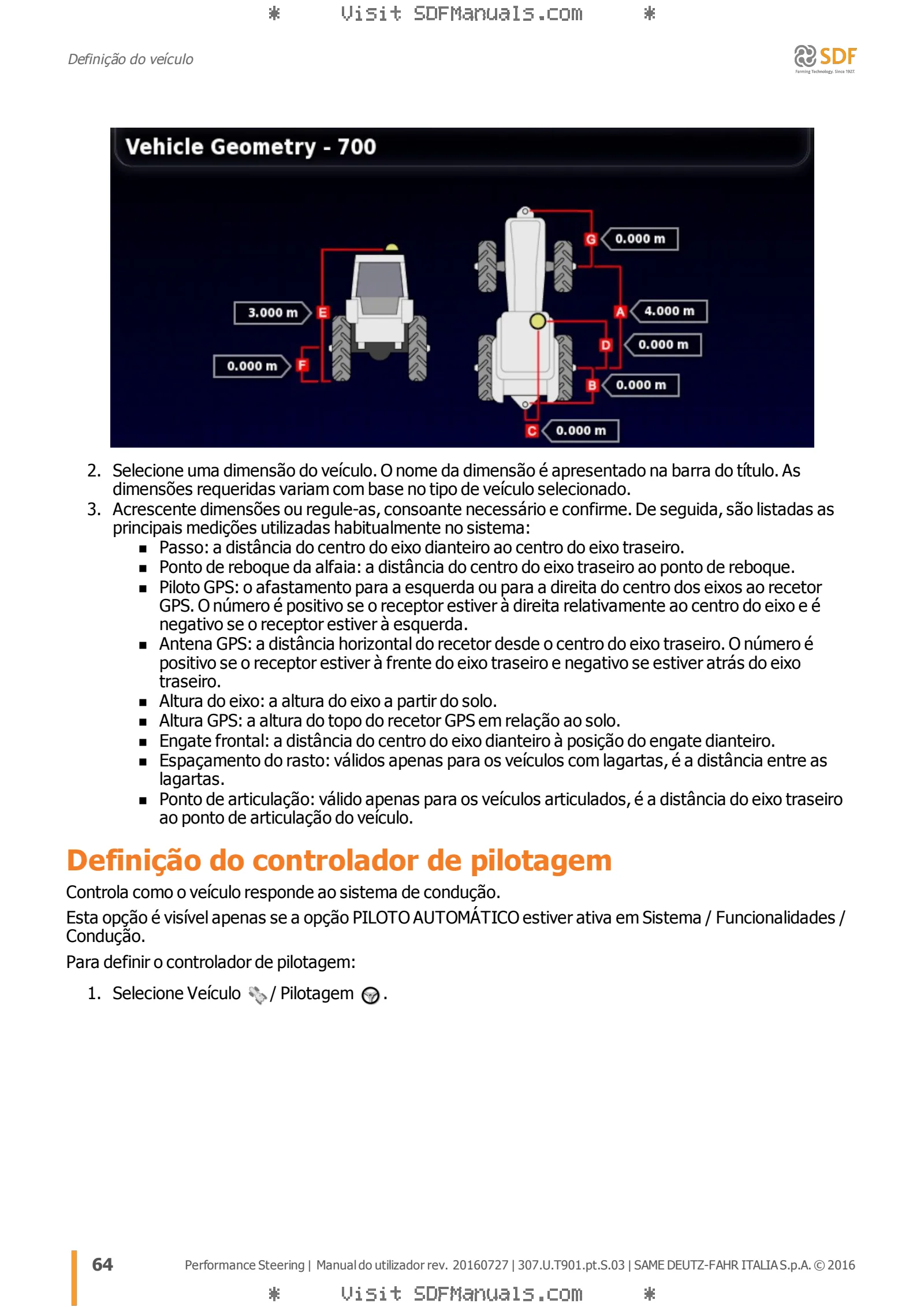 Manual do operador: Performance Steering – sample manual page 2