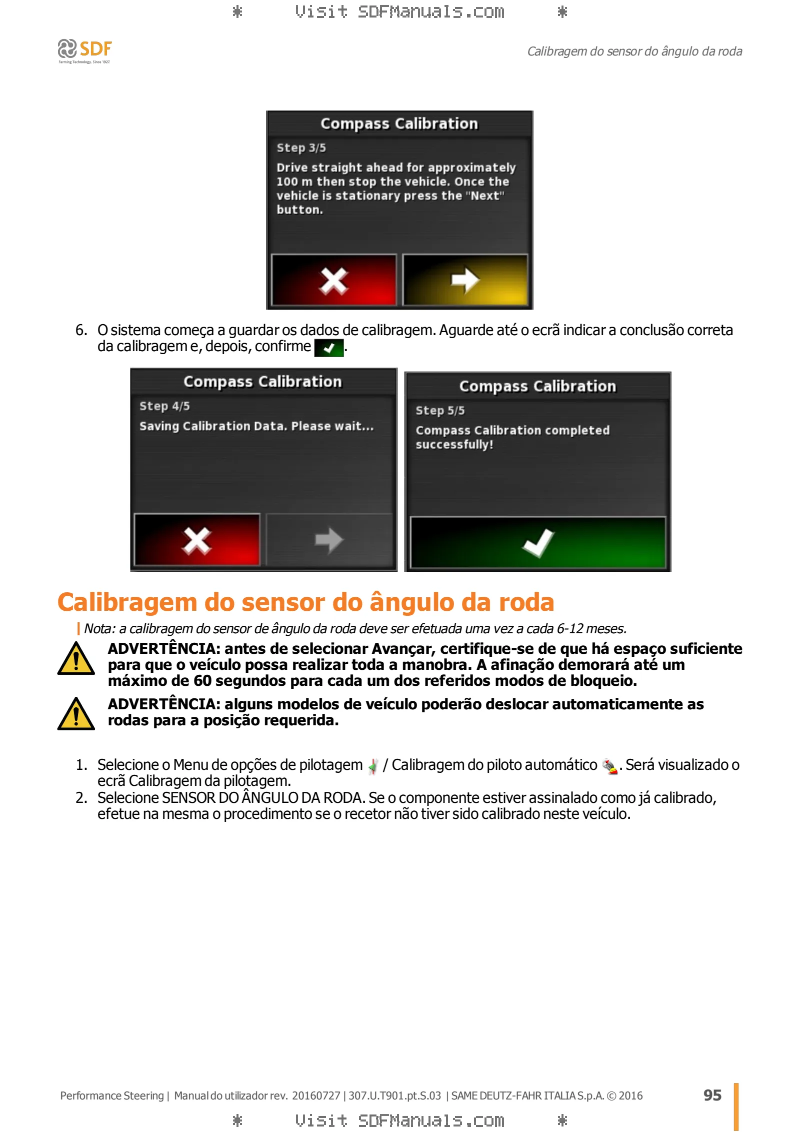 Manual do operador: Performance Steering – sample manual page 3