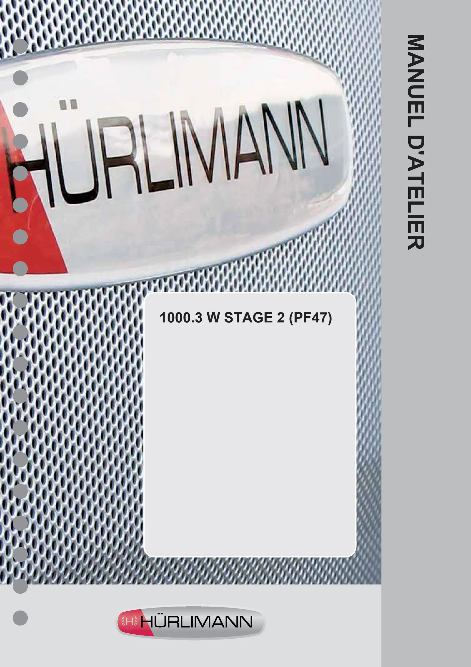Manuel d'atelier: 1000.3 W Stage 2 (PF47)
