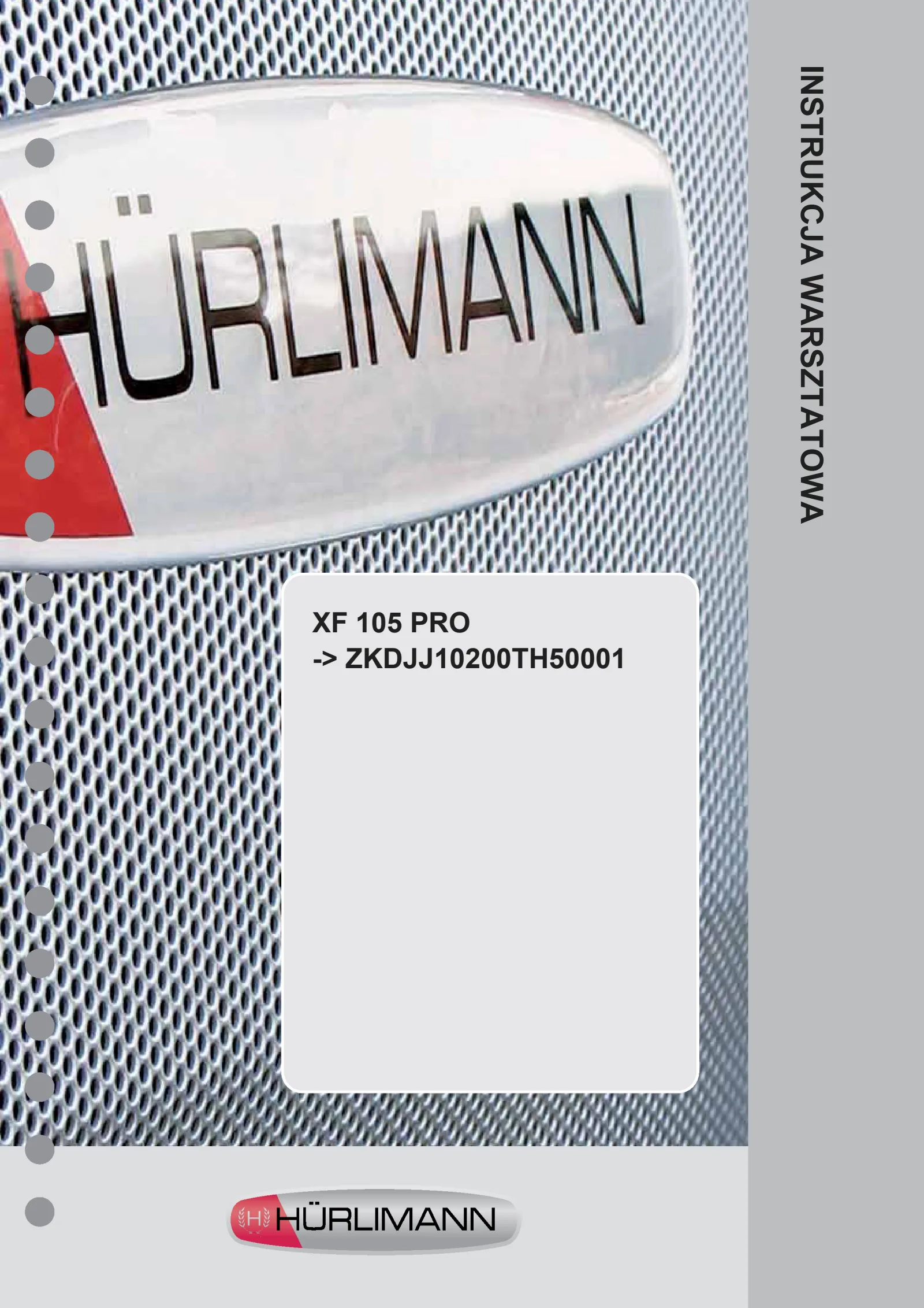 Instrukcja warsztatowa: XF 105 PRO → ZKDJJ10200TH50001 – manual cover