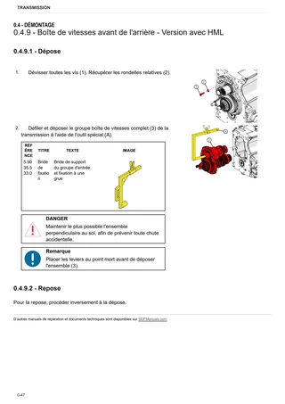 Manuel d'atelier: SDF T5400 PS – sample manual page 1