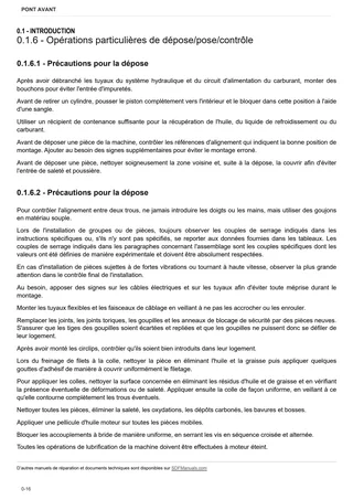 Manuel d'atelier: DANA P73 – sample manual page 1