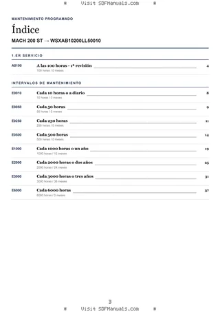 Mantenimiento programado: MACH 200 ST → WSXAB10200LL50010 – maintenance schedule sample
