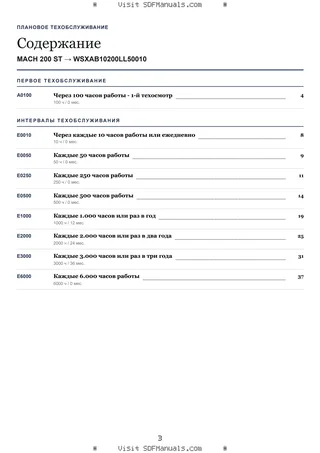 Плановое техобслуживание: MACH 200 ST → WSXAB10200LL50010 – maintenance schedule sample