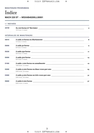 Manutenção programada: MACH 220 ST → WSXAB40200LL50001 – maintenance schedule sample