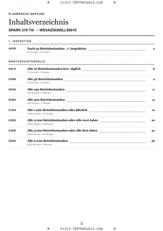 Planmäßige Wartung: SPARK 210 T4i → WSXAZ50200LL50010 – maintenance schedule sample