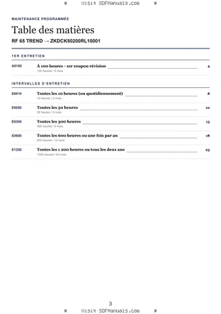 Maintenance programmée: RF 65 TREND → ZKDCK80200RL10001 – maintenance schedule sample