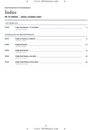 Mantenimiento programado: RF 75 TREND → ZKDCL10200RL10001 – maintenance schedule sample