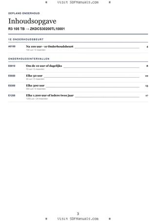 Gepland onderhoud: R3 105 TB → ZKDCS30200TL10001 – maintenance schedule sample