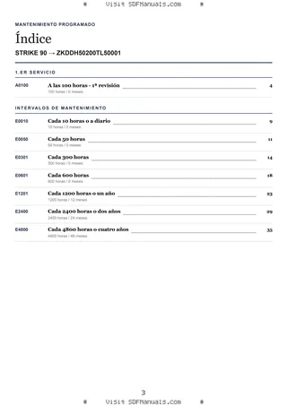 Mantenimiento programado: STRIKE 90 → ZKDDH50200TL50001 – maintenance schedule sample
