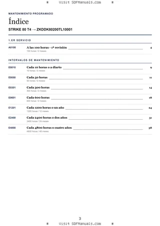 Mantenimiento programado: STRIKE 80 T4 → ZKDDK80200TL10001 – maintenance schedule sample