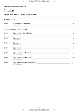 Manutenzione programmata: SPIRE S 90 VRT → ZKDEK20200TL50001 – maintenance schedule sample