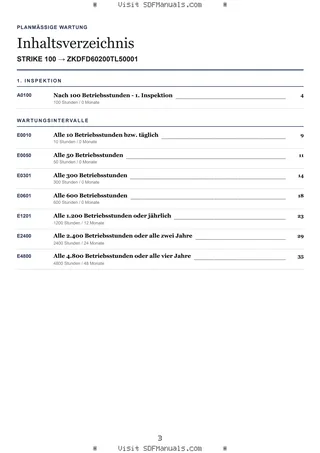 Planmäßige Wartung: STRIKE 100 → ZKDFD60200TL50001 – maintenance schedule sample