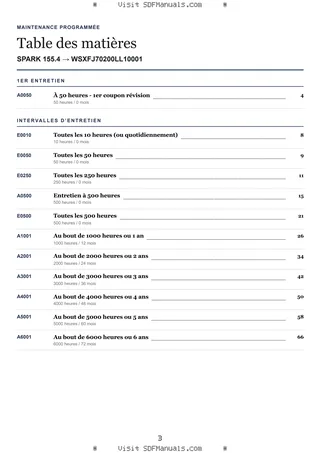 Maintenance programmée: SPARK 155.4 → WSXFJ70200LL10001 – maintenance schedule sample